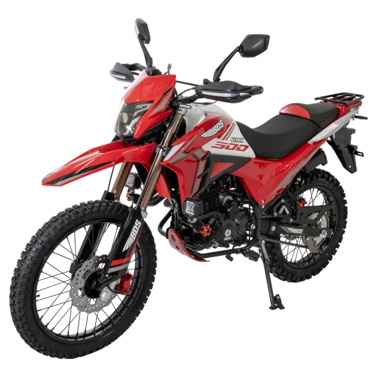 Stark 300 motocicleta doble propósito 270 cc vista lateral izquierda rojo