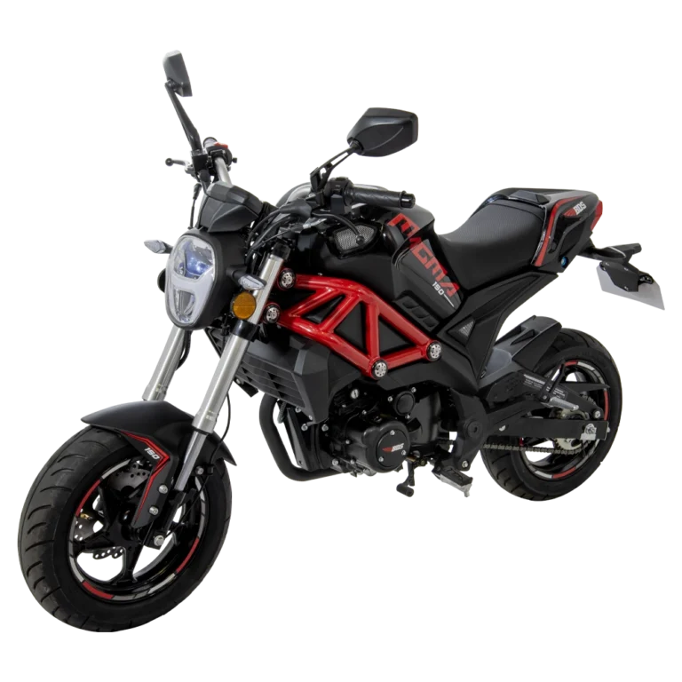 Magma 150 motocicleta Urbana 150 cc vista perspectiva izquierda roja